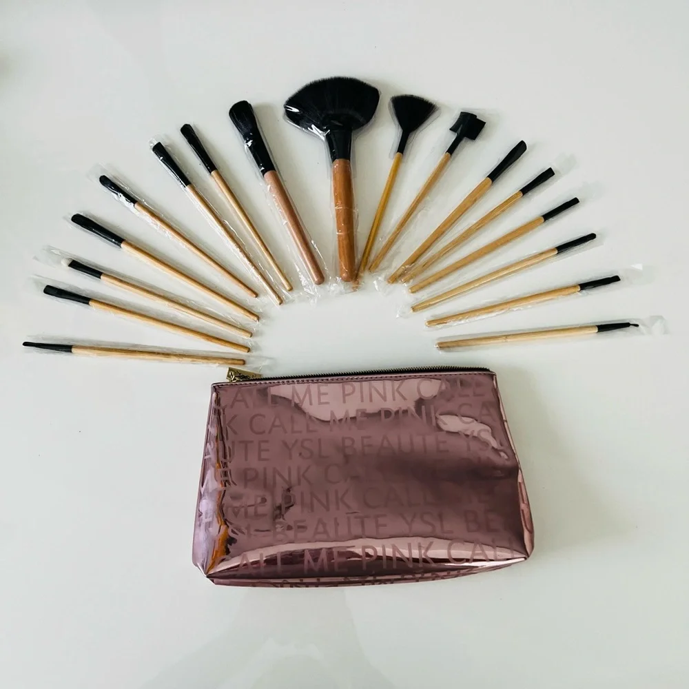 YVES SAINT LAURENT PROFESSIONAL MAKEUP BRUSHES SET & CASE COSMETIC BAG - Picture 7 of 16
